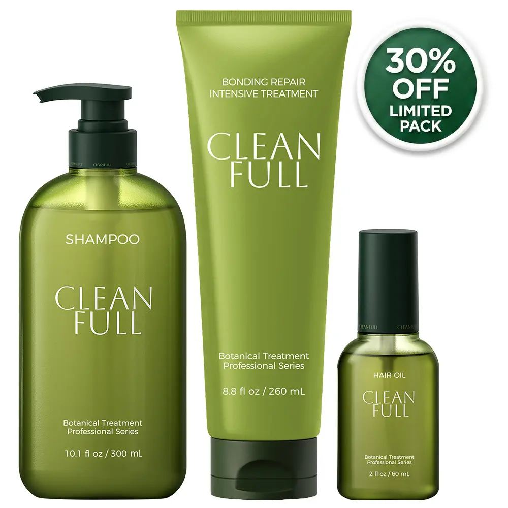 CLEANFULL Bonding Repair Hair Trio Set - Haircare Kit with Edge Control, Hyaluronic Acid, Deep Conditioner & Aromatherapy, Gentle Intensive Moisture Treatment for Damaged Hair, Smoothing, Frizz Control, UV Protection, Keratin-Rich, Limited 30% OFF Deal, D