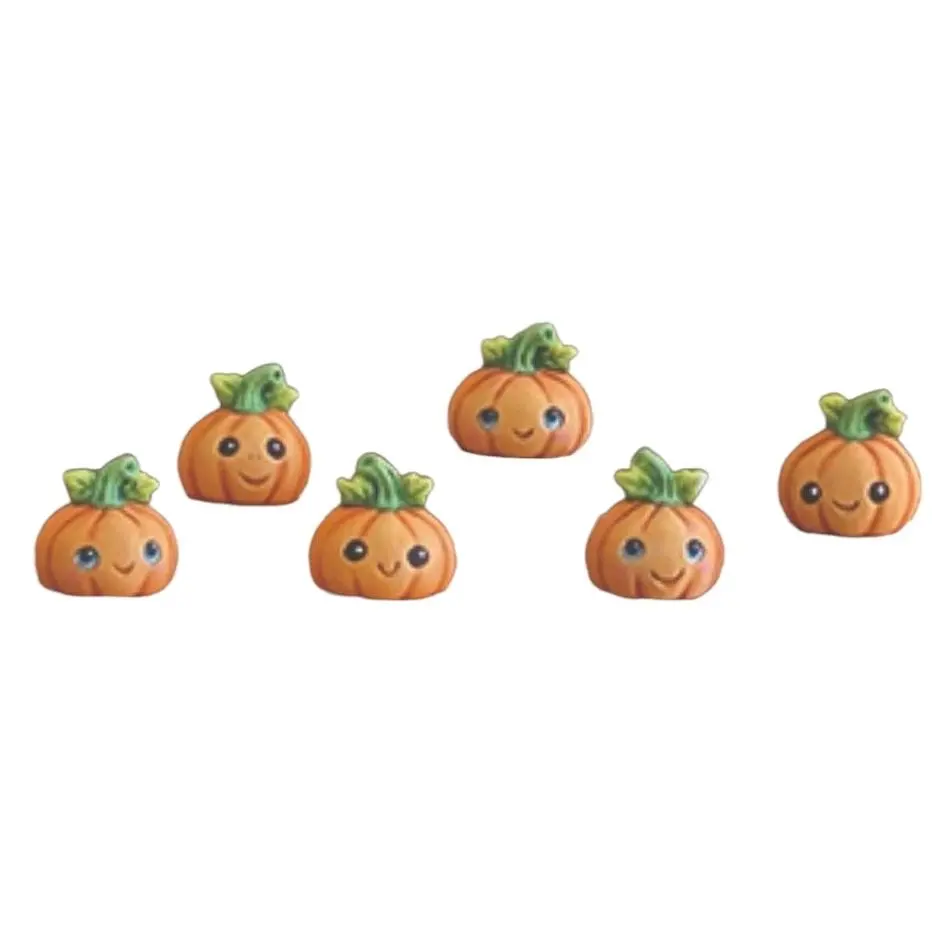 Clay Magic Set of 6 Pumpkins w/Faces Unpainted Ceramic Bisque