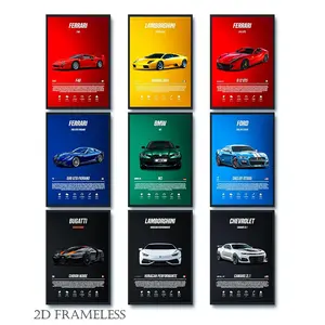 1 pc / 9 pc set, supercar posters, perfect for a boy’s room, sports car wall art, racing murals, ideal for men and boys, racing-themed wall decor, suitable for bedrooms, dorm rooms, and man caves, 2D flat design, frameless, high-quality printed art