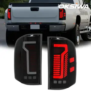 OKSIWA Sequential Led tail lights for 2007-2013 Chevy Silverado 1500 2500HD 3500HD Starting Animated Rear Light Assembly, Dynamic Turn Signal,Brake Light,Reverse Light Smoked