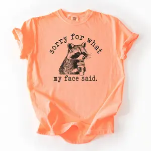 Sorry For What My Face Said Raccoon Comfort Colors Shirt, Unisex Fit, Smooth Printed Tshirt Comfortable Crewneck