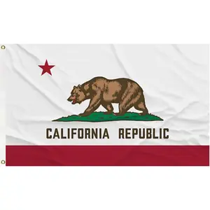 3x5 Feet California State Flag Outdoor Gardens Man Cave College Car Decor California Republic State Flags Polyester Vivid Color With 2 Brass Grommets (pl1)