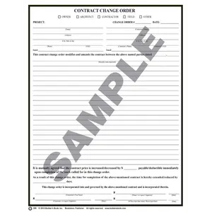 206 - Contract Change Order Pack of 25 Forms