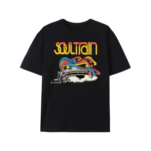 Mens Vintage Soul Train Graphic Tee with Breathable Cotton Quick-Dry Moisture Wicking Short Sleeve Relaxed Fit Featuring Steam Locomotive Design
