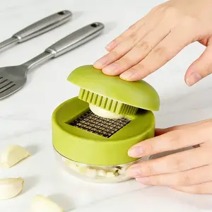 Multifunctional Stainless Steel Garlic Press - Easy Manual Mincer Slicer Grater for Kitchen Restaurant Food Truck - Durable & Easy to Clean