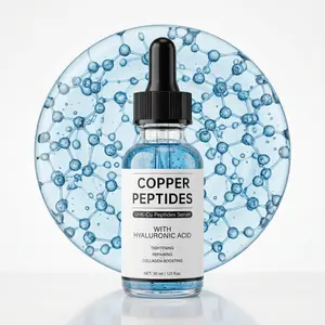 GHK Cu Peptide Serum – Copper Peptide for Tightening Collagen Boosting & Hydrating with Hyaluronic Acid – Vegan Cruelty-Free Anti-Aging Treatment - Hydrate, Lightweight