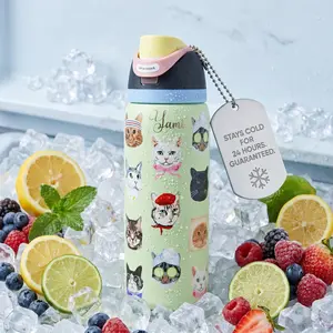 Owala 32oz FreeSip Water Bottle Cat Collage Catwala Urban Outfitters Exclusive
