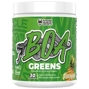 BOA Greens Powder Supplement | Daily Wellness Support | Fruits and Vegetables Blend | 30 Servings | Pineapple / Raspberry