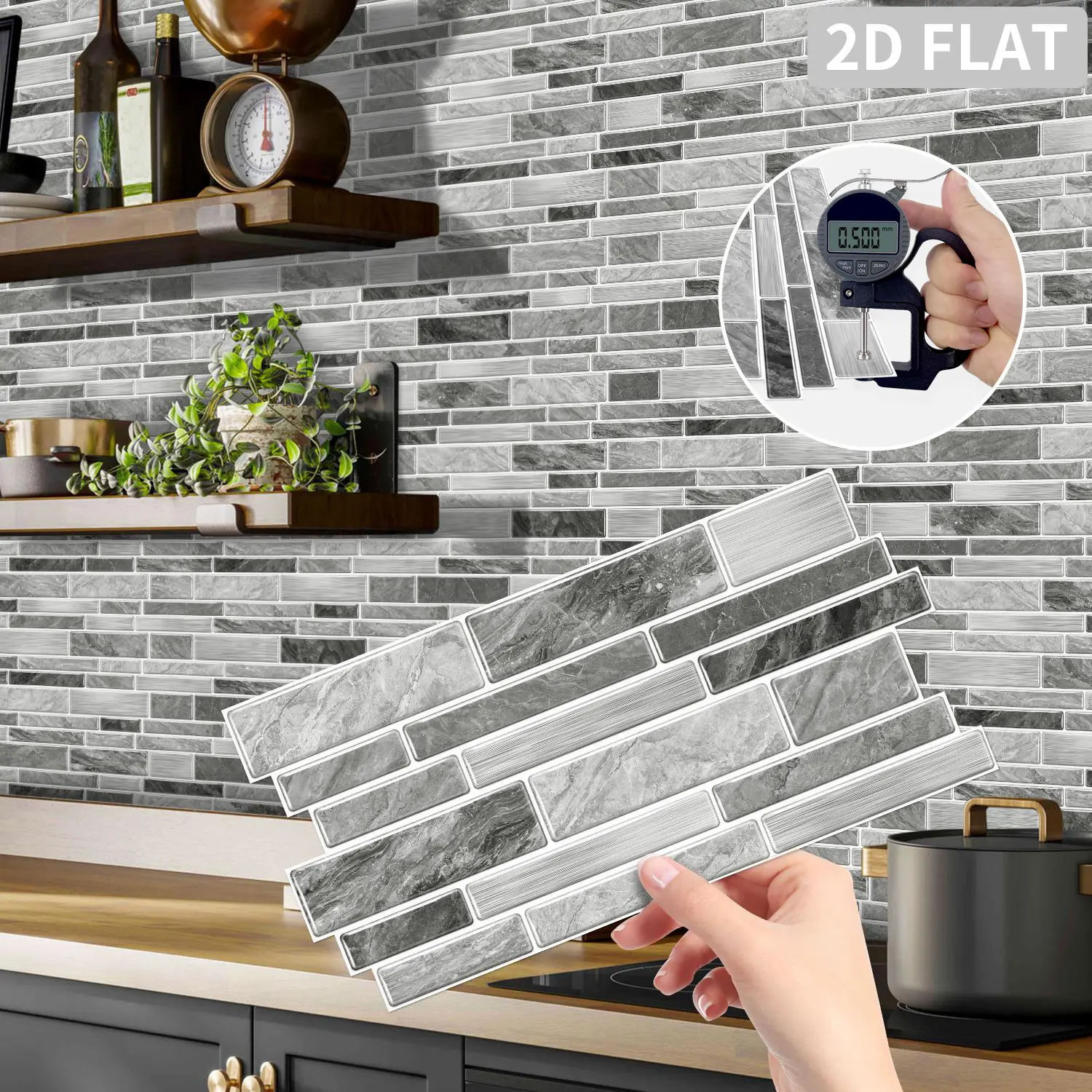 Marble Pattern Self-adhesive Wall Sticker, Waterproof & Oil-proof Wall Decal, Decorative Wall Sticker for Home Kitchen Bathroom, Waterproof Marble Stickers, Waterproof Durable Sticker, Kitchen Bathroom Decoration