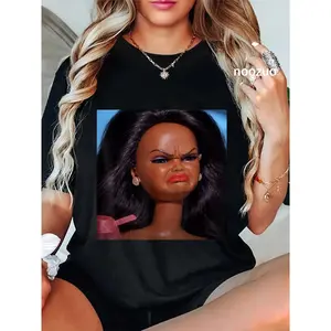 100% Cotton Angry Disgusted Black Doll Face Meme Reaction Meme Funny T-Shirt