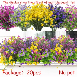 Artificial Flower, Artificial Pansy Flower, 20 Bundles UV Resistant Spring Flowers, Fake Flowers Outdoor, Fake Blossom Plants, Artificial Plants, Hanging Planter, Home Garden Decor, Flower Arrangements Decor