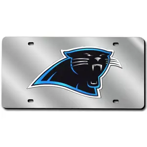 Carolina Panthers License Plate Laser Cut Silver