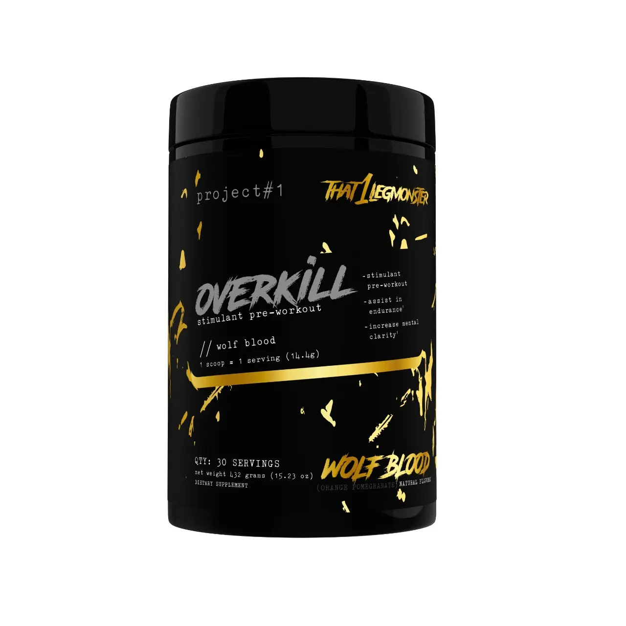 Overkill Elite Pre-Workout by Project #1 Nutrition