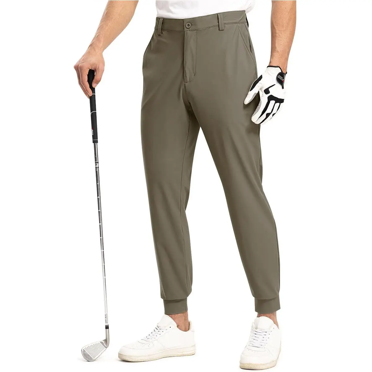 TBMPOY Men's Golf Joggers Pants Stretch Quick Dry Lightweight Casual Work Dress Pants Athletic Travel Jogger Sweatpants with Zipper Pockets fathersdaygift