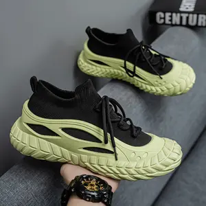 UOSO Men'S Mesh Sneakers Sports Shoes |   Trendy Mid-top with Zipper, Fastener, and Lace Closure, All-season Fabric Upper and Rubber Sole