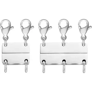 Multi Necklace Layering Clasps Strong Magnetic Clasp, Silver Necklace Separator for Layering, Multiple Jewelry Closures for Layered Look