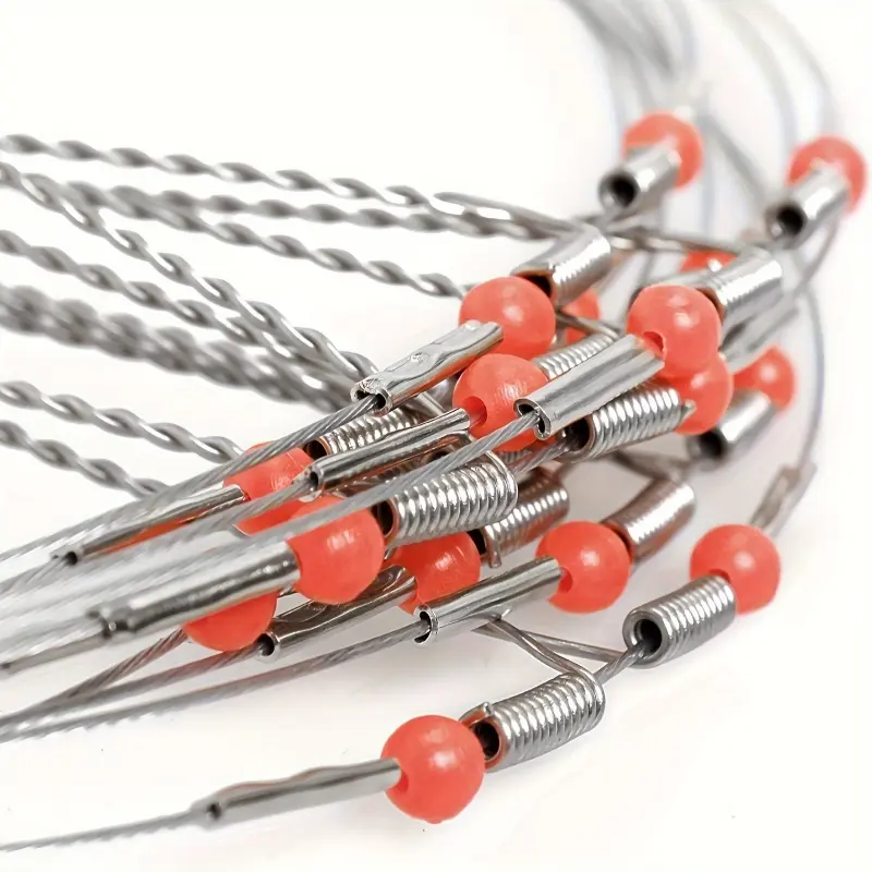 20 Pcs Stainless Steel High-Strength Fishing Leader Wire Kit - 2-Arm with Swivel Snaps, Rust-Resistant for Secure Lure, Bait & Hook Connection - Essential Tackle Set for Anglers