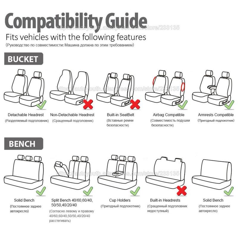 5-Seater Cute Car Seat Covers Universal, Fabric Stylish Car Seat Protectors for Front & Rear Seats, Airbag Compatible, Fits Most Cars SUVs & More, Car Interior Accessories