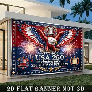 1PC,2D Flat Backdrop 2026 USA 250th Anniversary Decorative Backdrop, 1776 - 2026 American Spirit Themed Festival Decoration Cloth, National Day Celebration Party Decoration Backdrop