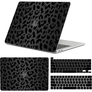 Compatible with MacBook pro 13 inch Case,2020 2019 2018 2017 2016(A2338 M1/A2159/A2251/A2289/A1989/A1706)with Touch ID and 2 Pack Keyboard Protectors,Laptop Hard Shell(Black Leopard )