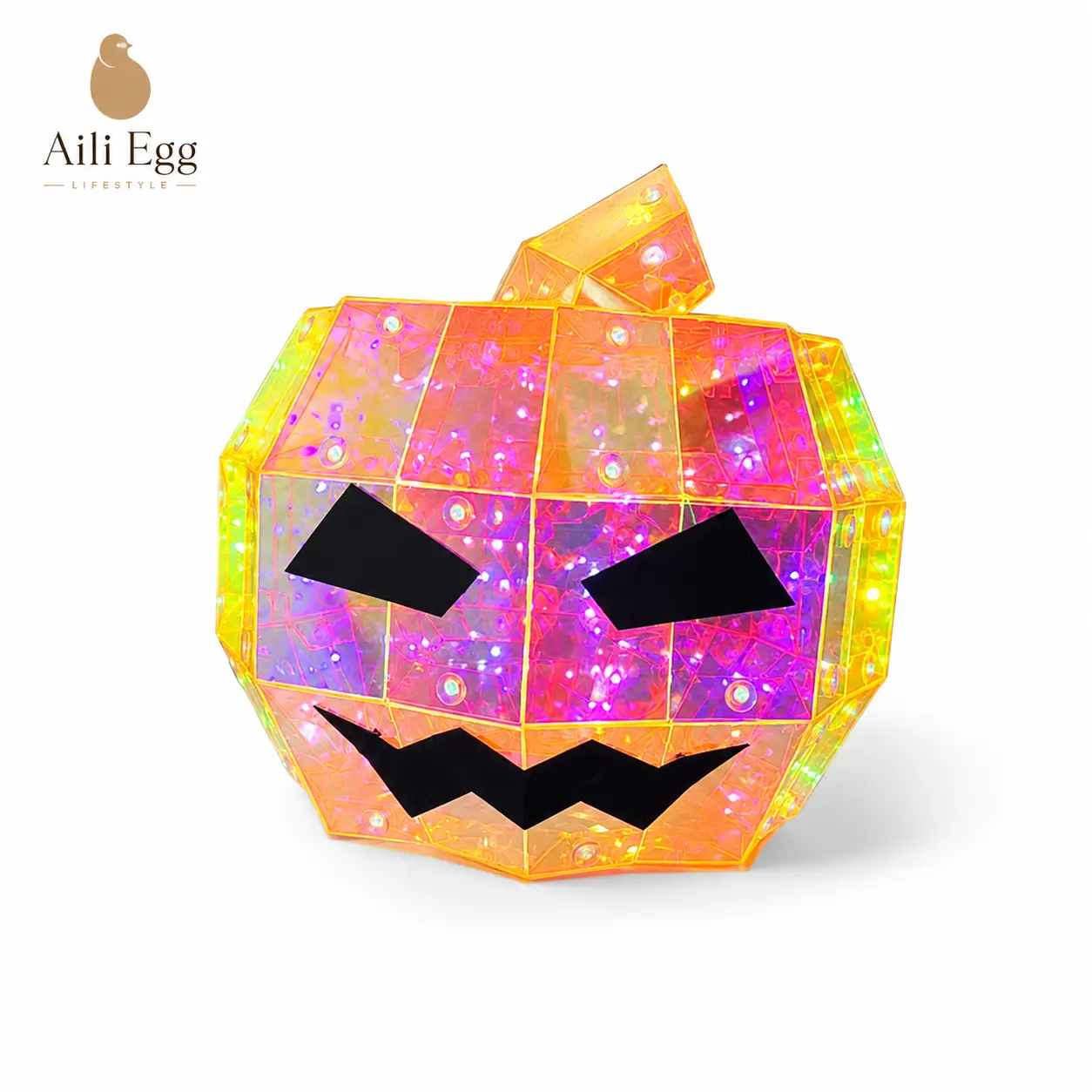 Halloween Pumpkin LED Lights, Light Up Jack O Lantern Decoration, Battery Operated Glowing Pumpkin Lamp for Indoor Outdoor Halloween Party Home Decor