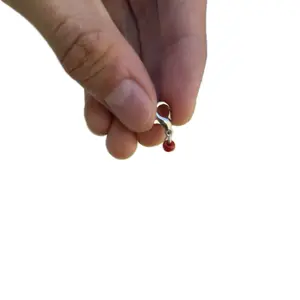 Forbeadden Red Fruit Bead with Silver Lobster Clasp for Easy Jewelry, Clothing, Bag Accessories  with Simple Clip Design - Fashion Staple