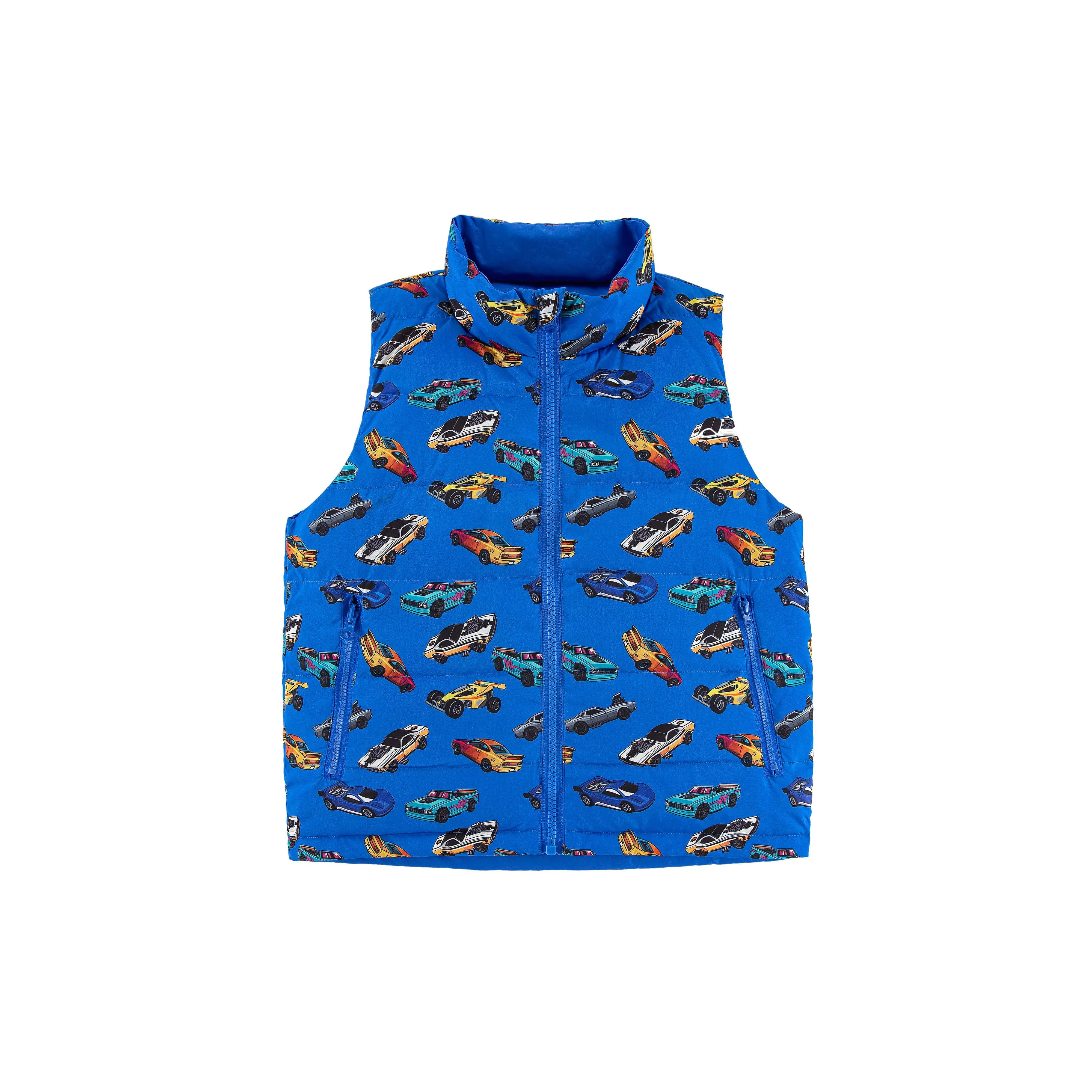 Casey Reversible Lightweight Down Puffer Vest, Blue Hot Rod