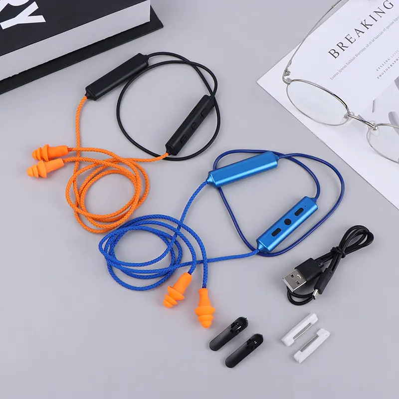 Metal Wired Bluetooth Headphone - Electronic Earphones with 1m Cable, Imitation Labor Protection Earplugs, Noise-Reducing Accessory for Work Hearing Safety