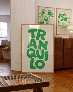 [UNFRAMED POSTER] Green Tranquilo Poster Print: Minimalist Home Decor