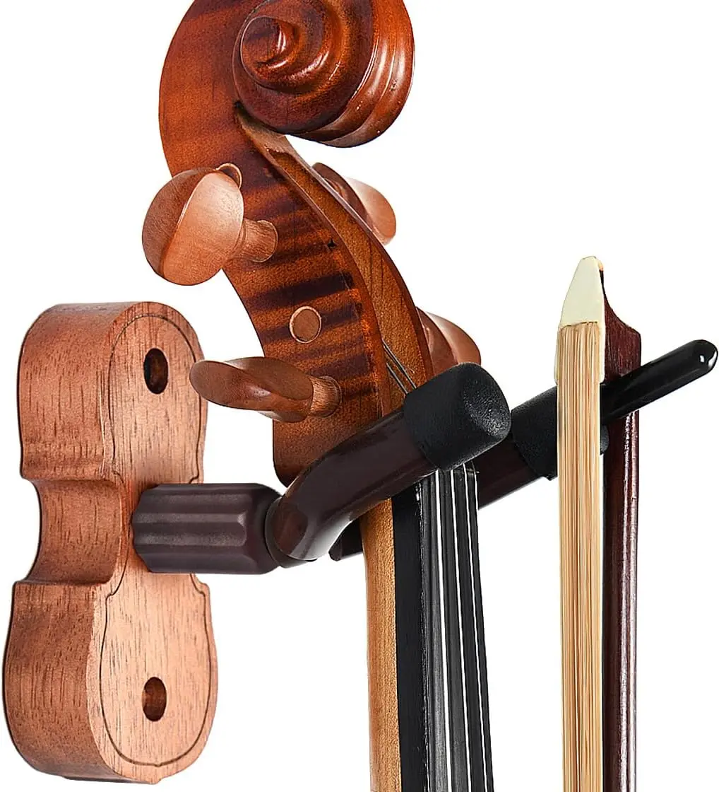 Halloween Fall Gift  Violin Wall Rack with Bow Hook – Protective Hanging Stand for Violin & Viola | Ideal for Home and Music Studio