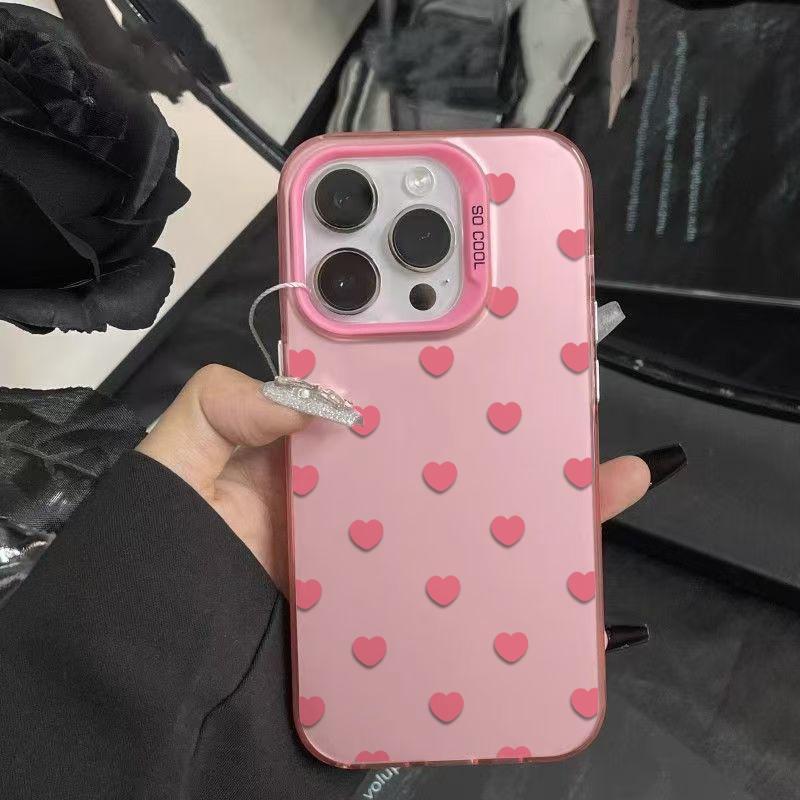Minimalist Heart Dots Phone Case Durable Hard Acrylic Back Case With An Anti-Yellowing Coating, Made From High-Quality Designed For Reliable Drop Protection For Your Phone For iPhone 17.16.15.14.13.12.11.X.XS.XSMAX.XR.8.7