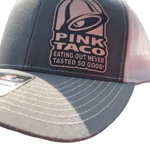 Pink Taco- Custom Made Patch Hat Adjustable Snap-Back Style - Available in Multiple Colors & Designs - Classic 112 to Flat Bill Flex Fit Styles