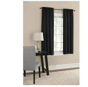 Blackout Curtain Panels Set of 2 - Black 30" W x 63" L