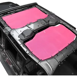 Sun Shade Mesh Sunshade Provides UV Sun Protection Exterior Accessories For Jeep Wrangler 2018-2024 JL Unlimited 4 Door Front & Rear, Pink