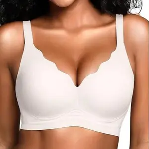 Women's Black jelly bras No Underwire T-Shirt bra Seamless Comfortable Soft Wireless Basic Bridal One Piece Minimalist Everyday Wear with Adjustable Straps Vneck Breathable push up bra