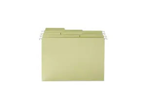 Smead 64082 FasTab Hanging File Folders, 1/3 Tab, Letter, Moss Green, 20/Box
