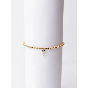 Metallic Bead Mini Key Bracelet