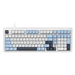 AJAZZ AK980 Daydream switch customized ABS three-color GASKET structure full inspection hot-swappable wired color light mechanical keyboard