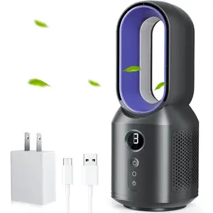 13 Inch Desk Fan, Bladeless Table Fan, 106? Oscillating Fan Touch Control with 3 Speeds and Night Light, Small Quiet Desk Fan for Personal, Office, Nightstand