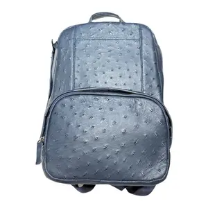 Kashani Indigo Blue Ostrich Quill Backpack