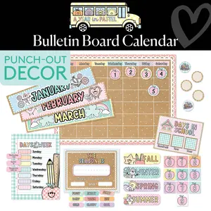 Calendar Bulletin Board Set | A Year In Pastel