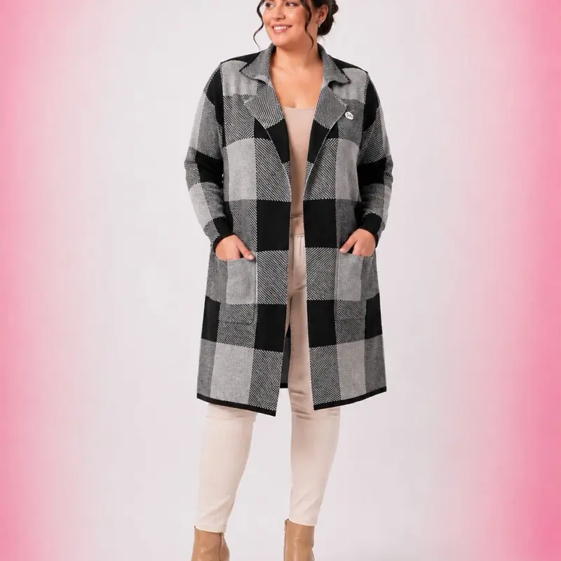 Cardigan cuadros XL/XXL - Artisanal Cardigan Made in Mexico Handcrafted Soft Cozy Layering Piece for Chilly Mornings Cool Evenings Everyday Wear