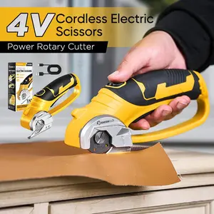 Saker Cordless Electric Scissors,Rechargeable Fabric Scissor with LED Light,Power Rotary Cutter for Leather Carpet Plastic Cutting,Sewing,Crafting