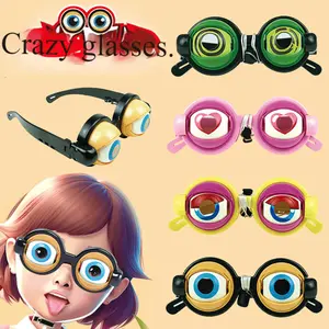 Novelty Wacky Eye Glasses with Unique Eye Movement Mechanism, PVC Plastic Material, Ideal for New Year's Celebrations & Makeup Events, Playful Gifts for Casual Outfits