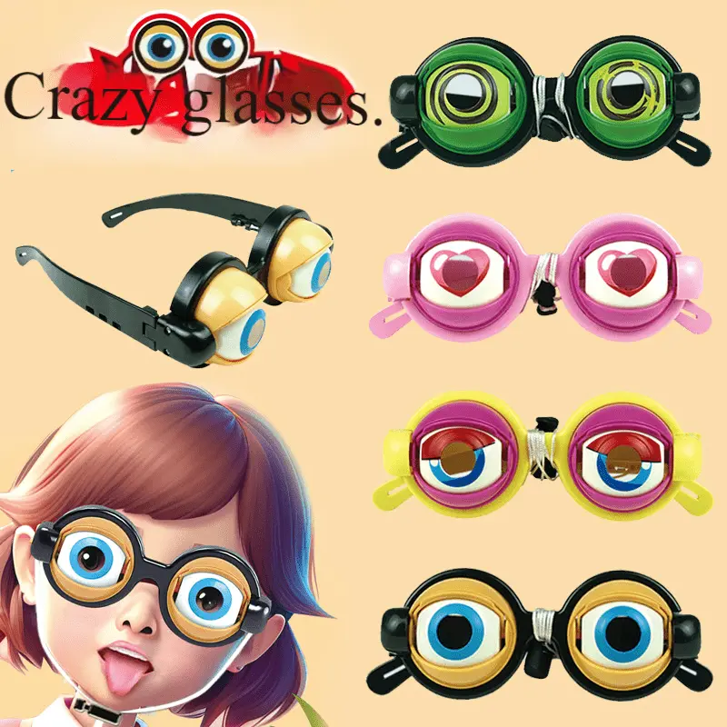 Funky Unique Goggles - PVC Plastic Novelty Toys, Unique Eye Movement Mechanism, 1 Size Party Accessories, Party Photo Props for New Year's Celebrations, Casual Outfit Gifts, One Size