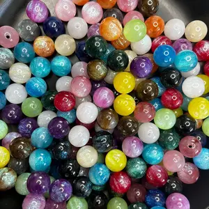 20 pcs stunning 16mm resin glitter galaxy beads