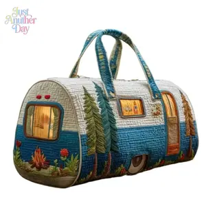 3D Printed RV Pattern Duffel Bag, Stylish Gym Sports Weekender Bag, Large Capacity Portable Travel Carryall Tote for Outdoor Camping Fitness Road Trip Daily Vacation Use