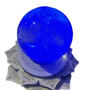 Wooden base holder in either clear or white. Clear Quartz Sphere included