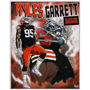 Myles Garrett Cleveland Browns 16" x 20" Photo Print - Art by Brian Kong - Limited Edition of 99 - NFL Memorabilia