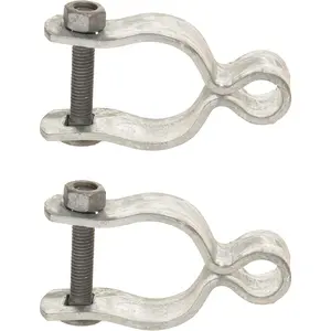 2 Pack Chain Link Fence Frame Gate Post Female Hinge with Bolts and Nuts (1-7/8 Inch)